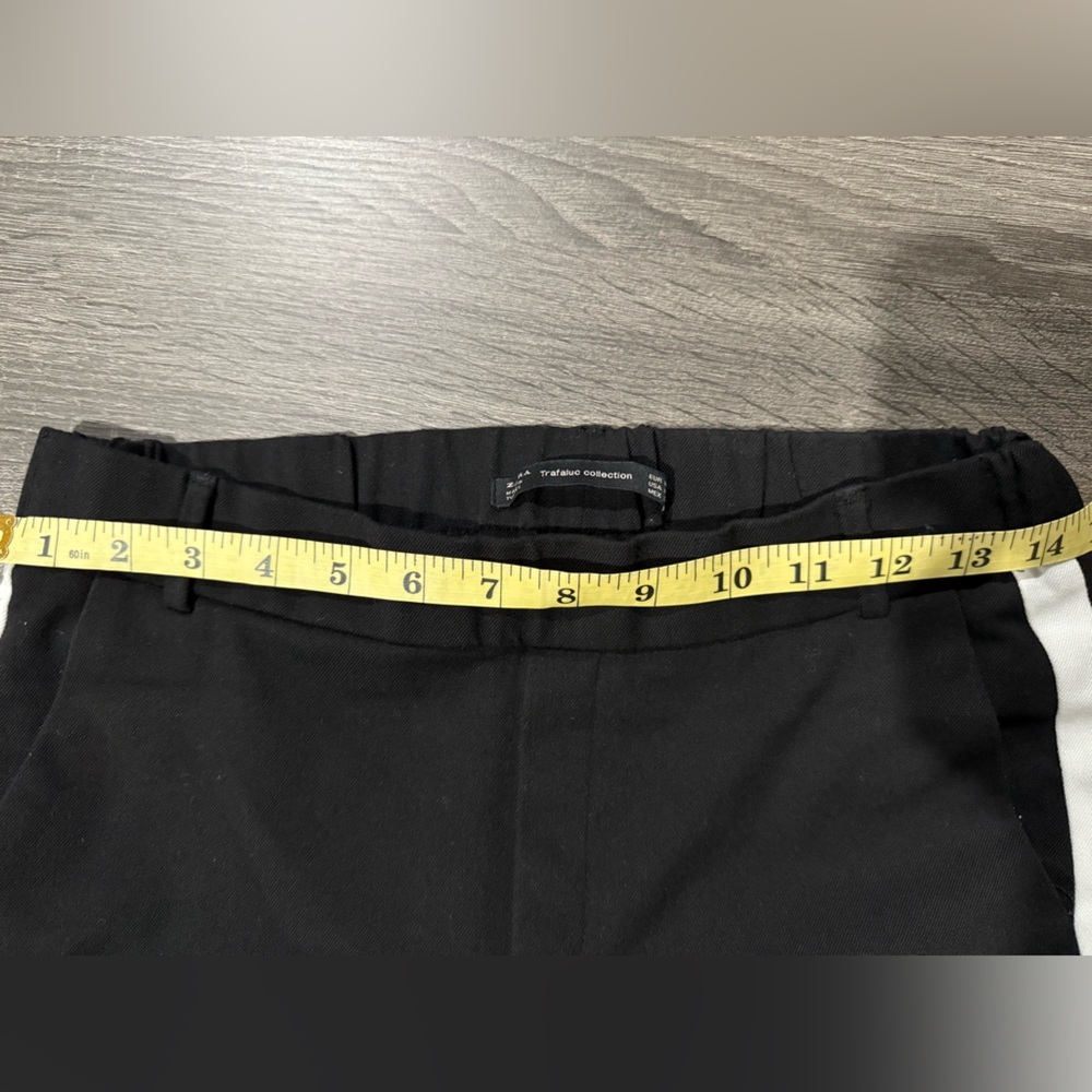 Zara Black Pants with White Stripes - Picture 6 of 12